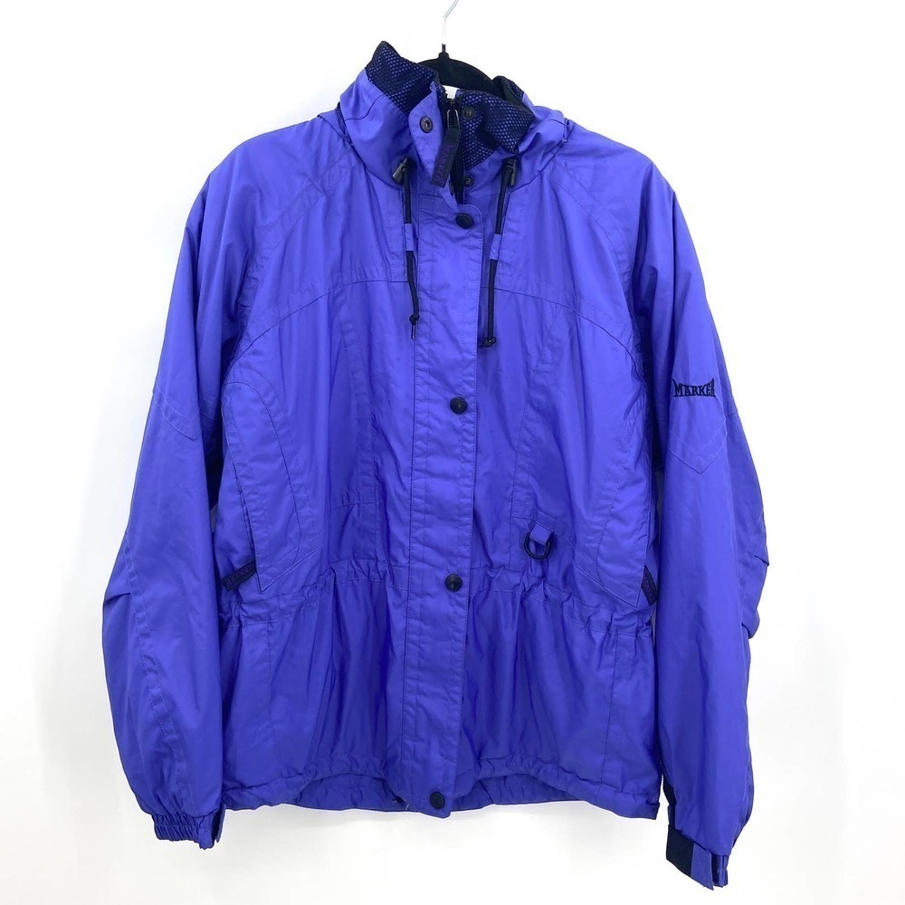 MARKER Purple Black Full Zip Ski Snow Hooded Waist Cinch Jacket Size 10